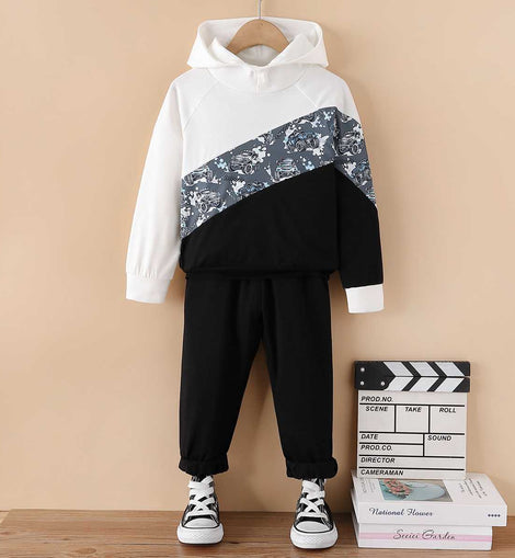 Color Block Hoodie and Pants Set