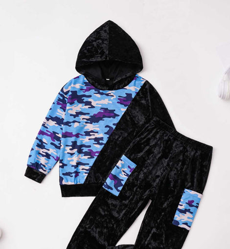 Camouflage Hoodie and Joggers Set