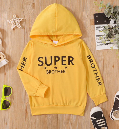 SUPER BROTHER Graphic Long Sleeve Hoodie